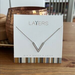 Layers Silver V Pendant Necklace